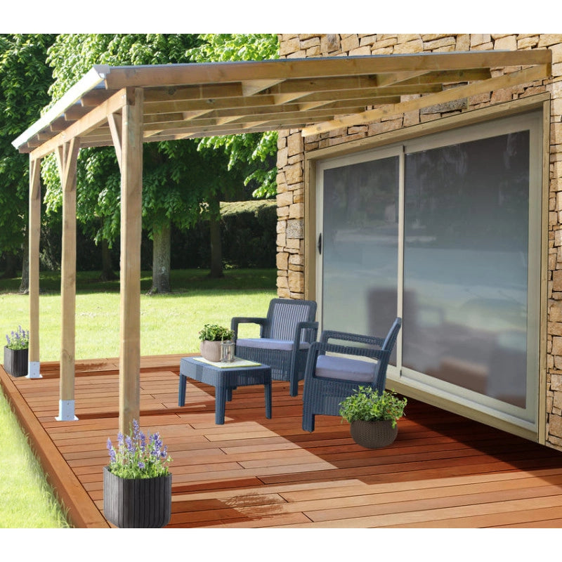 Tetto Couv'Terrasse legno 3x3,7m - con tetto