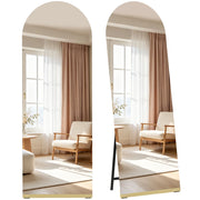 Specchio a Pieno Corpo Curvo senza Cornice ¨C zephmum ¨C Legno 160x50 cm