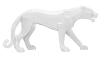 Statua Pantera 70x32,5x18 cm in Poliresina Bianco