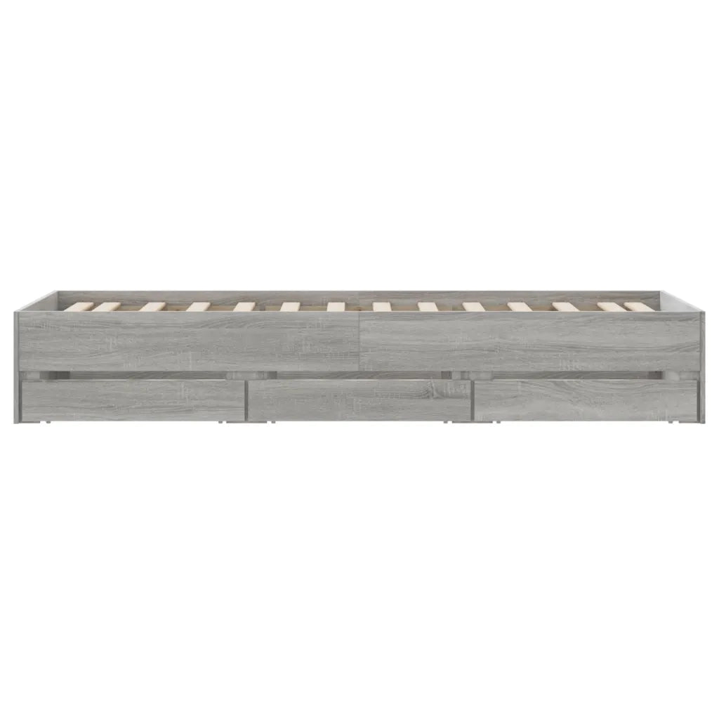 Giroletto Cassetti-Struttura Letto con contenitore Grigio Sonoma 90x200 cm Legno Multistrato 289851