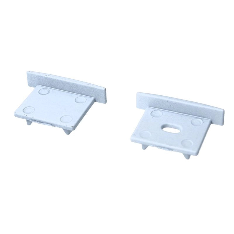 Kit Terminali Tappi di Chiusura In Metallo Con e Senza Foro Colore Bianco Per Profilato Alluminio BAZ2620W