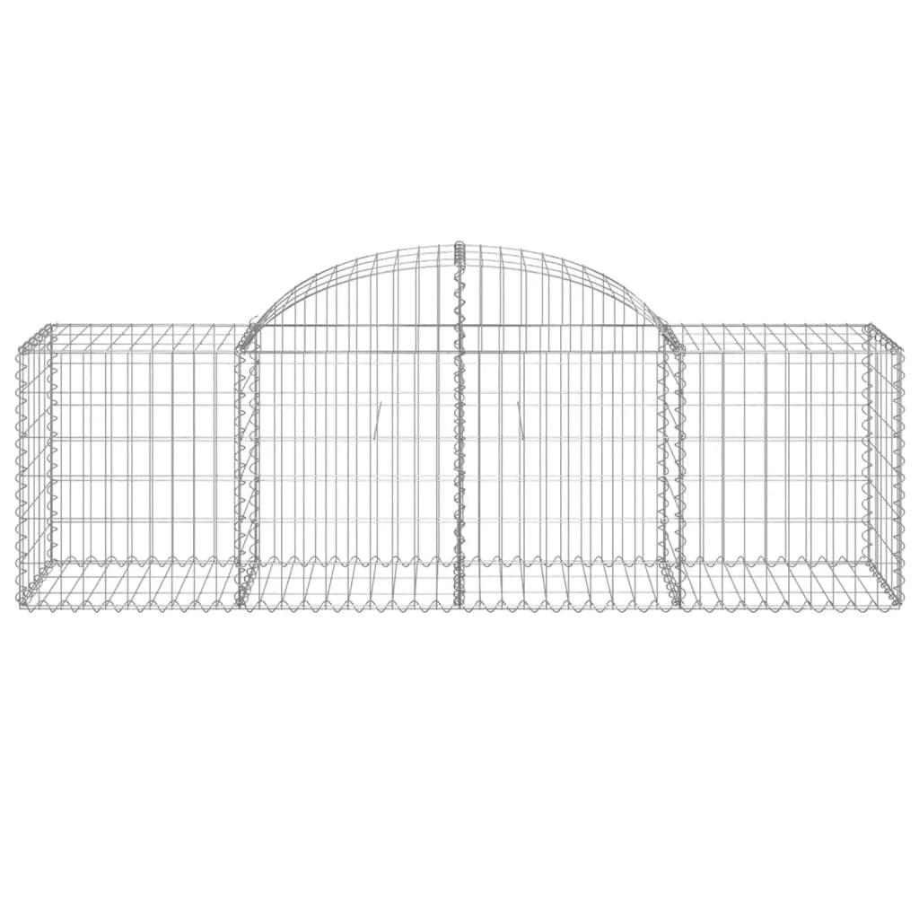 Set di 2 gabbioni ad arco per recinzione gabbia o muro di contenimento 200 x 50 x 60/80 cm ferro zincato argento 02_0041361