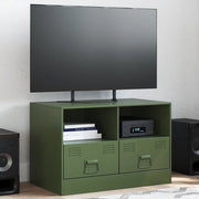 Mobile TV-Credenza per TV-Console TV Verde Oliva 67x39x44 cm in Acciaio 220916