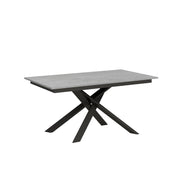 Tavolo allungabile 90x160/220 cm Ganty - bordo in tinta telaio Antracite - Cemento