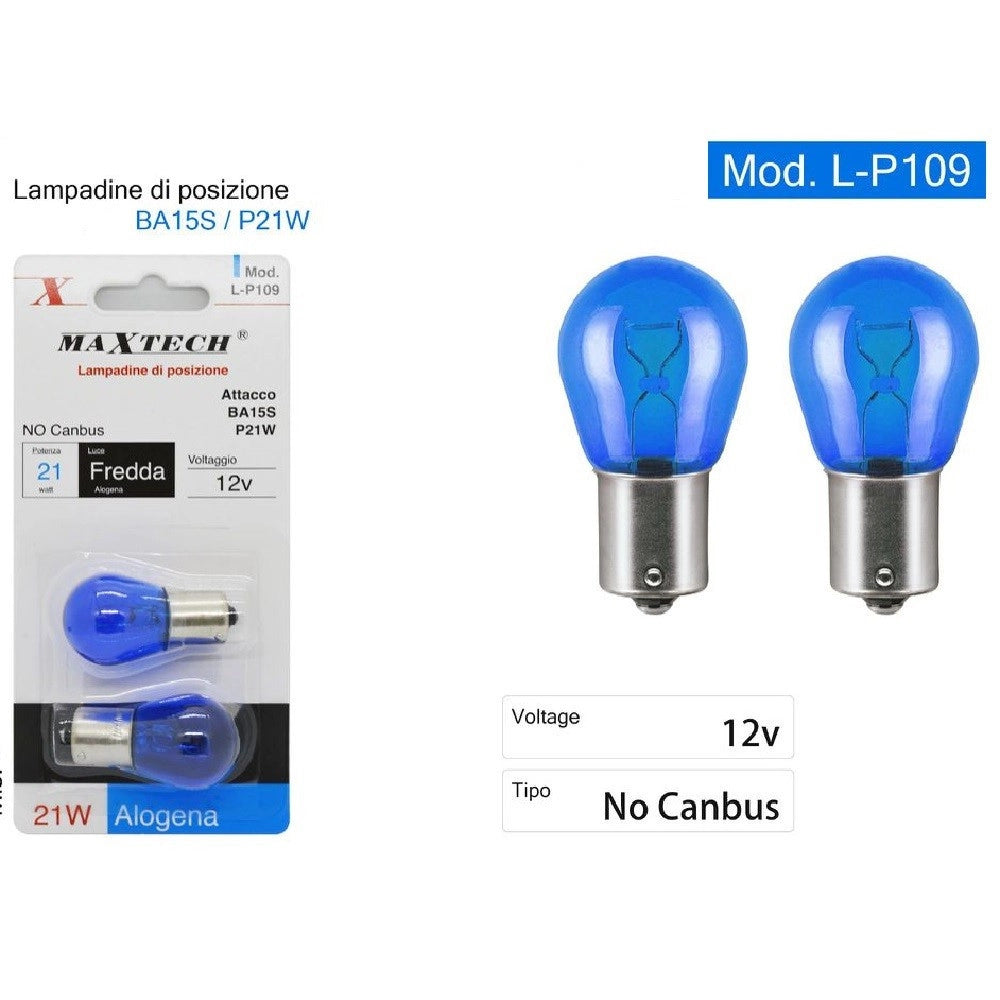 Trade Shop - Lampadine Di Posizione Auto Ba15s 12 V 21 W Luce Fredda Alogena No Canbus L-p109 -