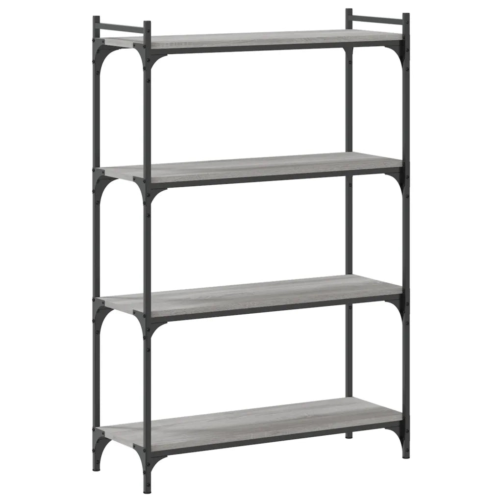 Libreria 4 Ripiani Grigio Sonoma 80x30x120cm Legno Multistrato 837675