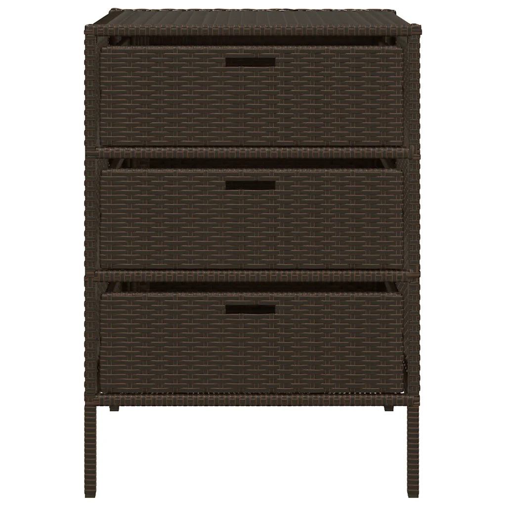 Armadietto Portaoggetti Giardino Marrone 55x59x80cm Polyrattan 365552