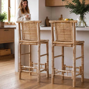 Bar Stools, 2 Pieces, Bamboo