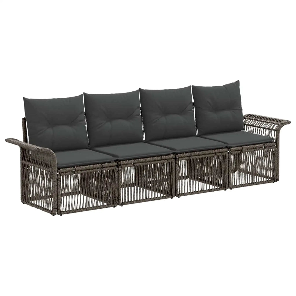 Set Divano da Giardino 4 pcs Grigio polyrattan 3434753