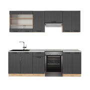 Vicco Cucina componibile Grigio scuro 240 cm , PL Marmo