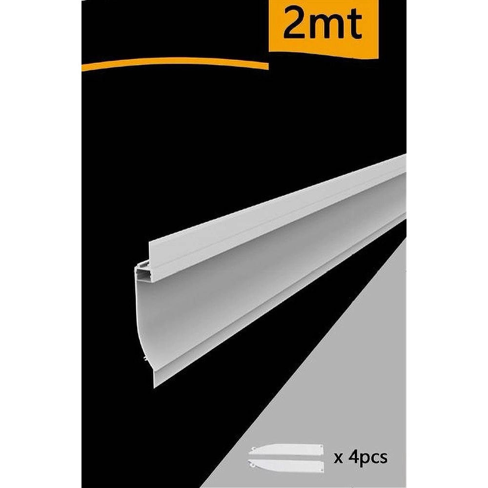 Trade Shop - 5 Profili In Alluminio 2mt A Incasso Senza Copertura Per Strip Led Strisce Al-17 -