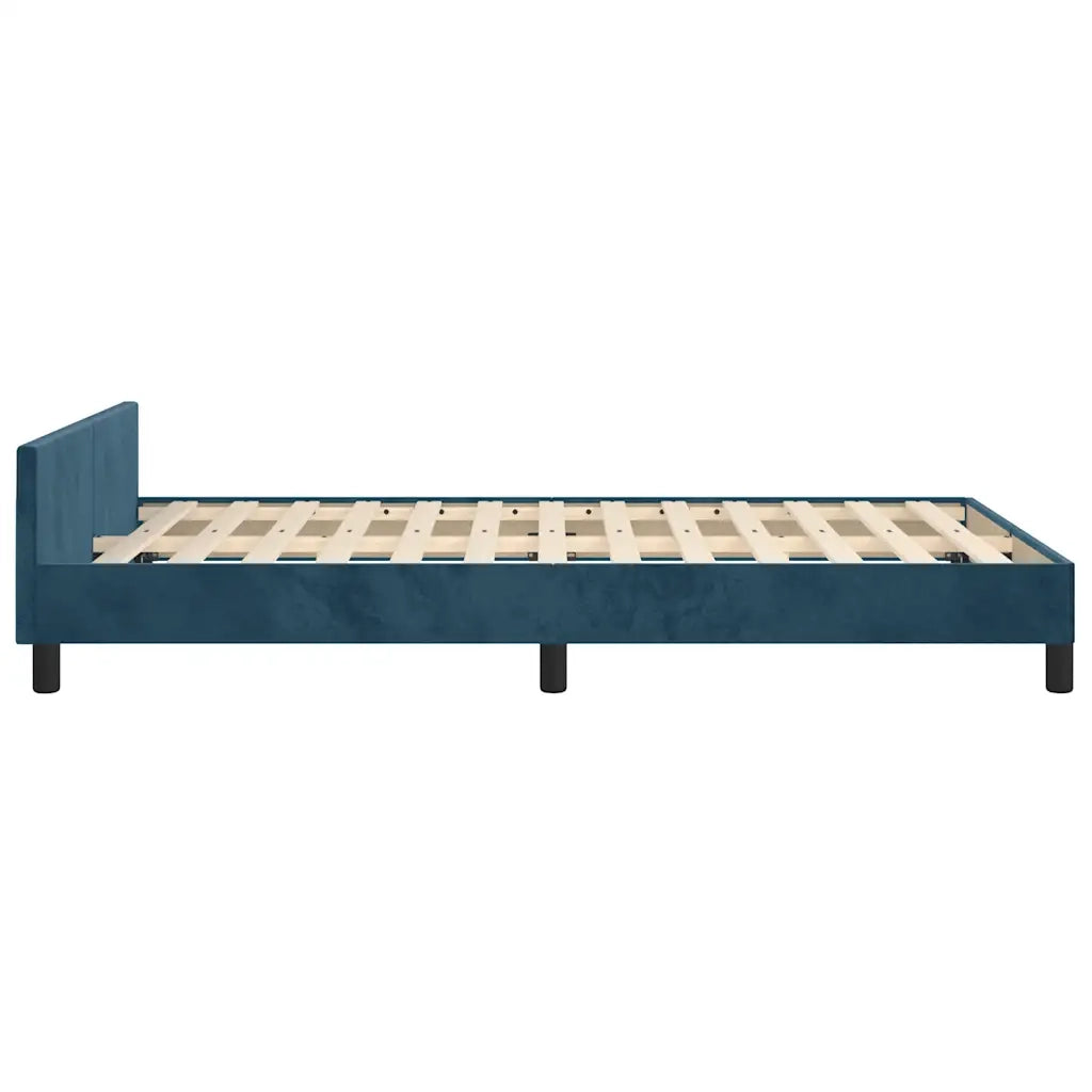 Giroletto senza Materasso Blu Scuro 120x190 cm Velluto