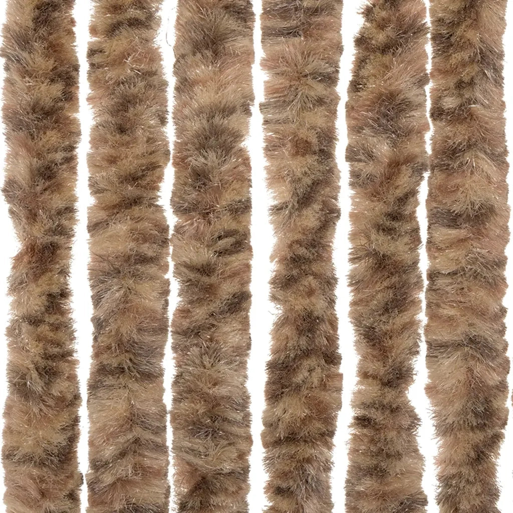 Tenda Antimosche-Zanzariera Beige e Marrone Scuro 100x200 cm in Ciniglia
