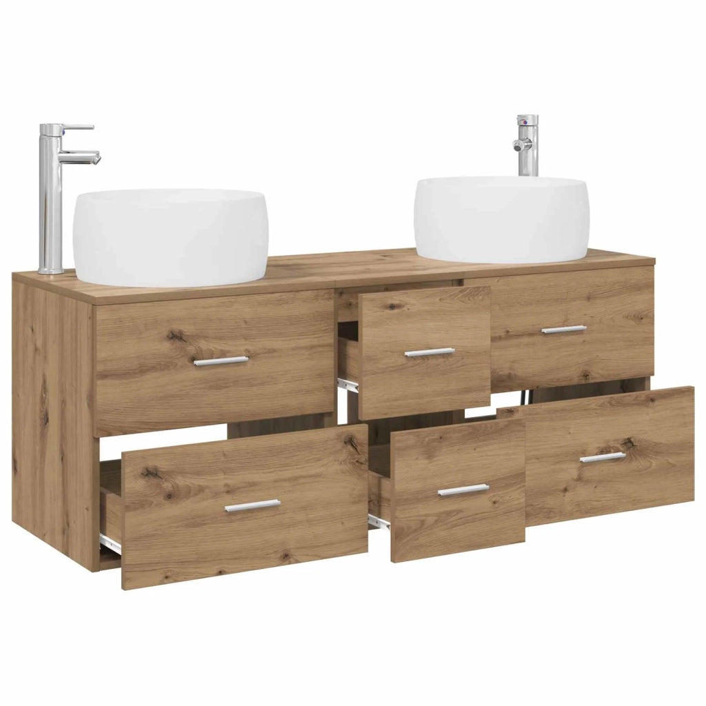 Set di mobili per il bagno 3 pz Rovere Artigianale 3405938