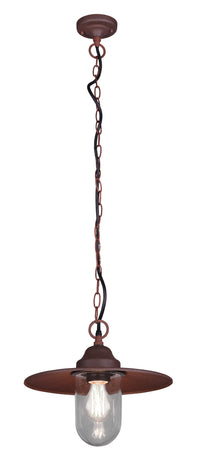 Lampada a Sospensione da Esterno Attacco E27 in Alluminio Ruggine