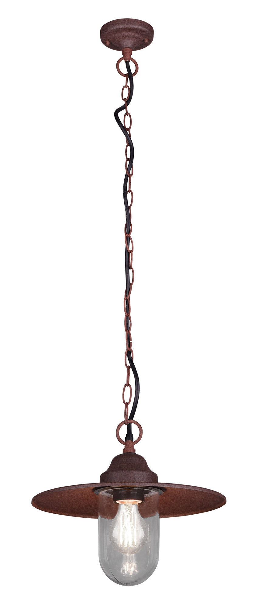 Lampada a Sospensione da Esterno Attacco E27 in Alluminio Ruggine