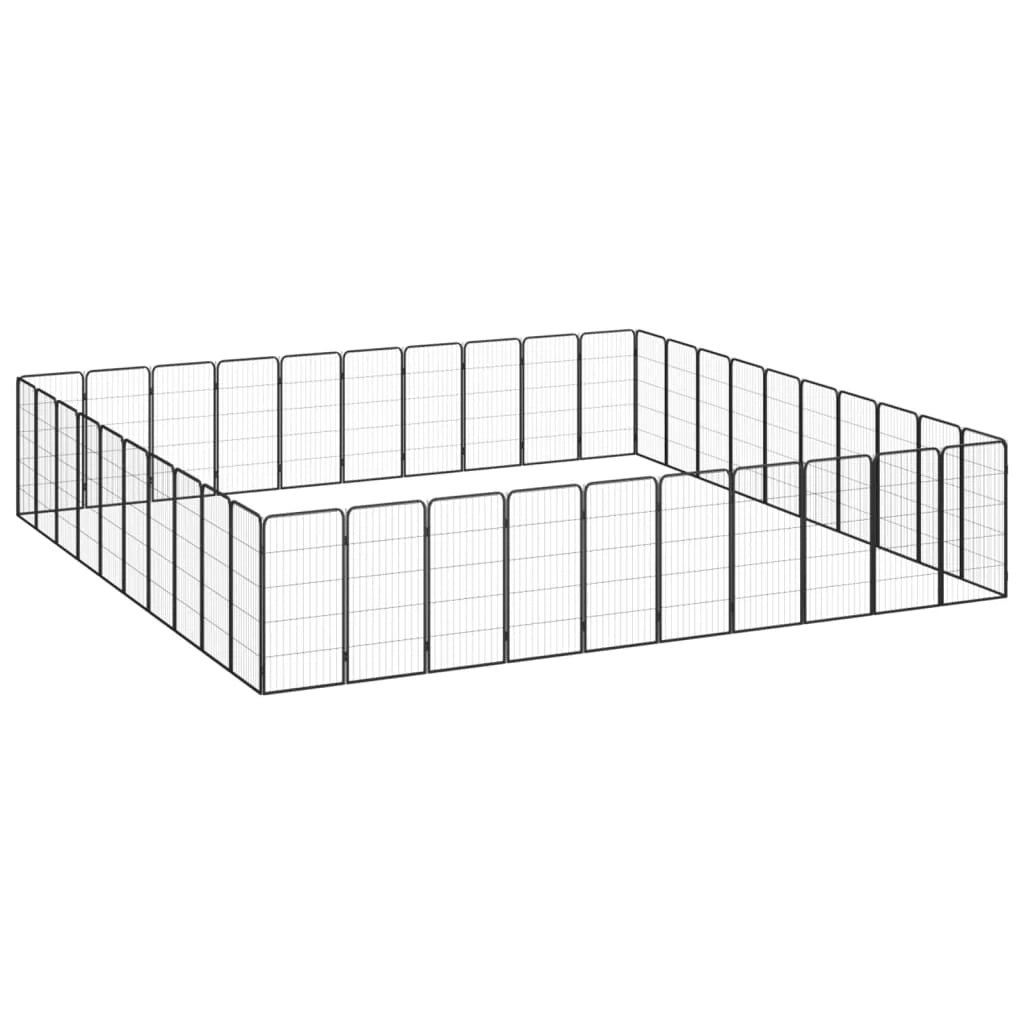 Recinto per cani con 40 pannelli 50 x 100 cm acciaio verniciato a polvere nero 02_0043643