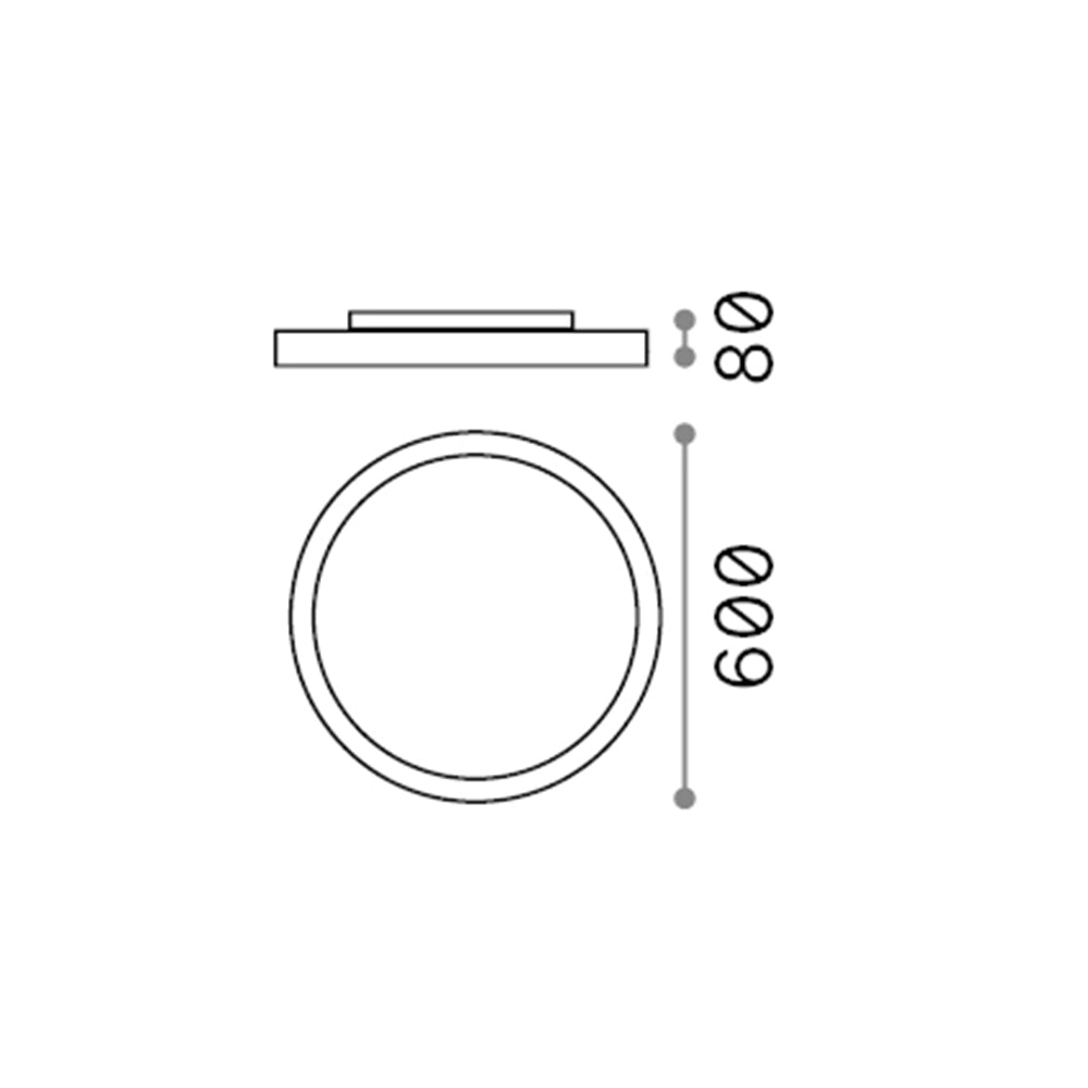 Plafoniera Moderna Fly Alluminio-Materie Plastiche Nero Led 53W 4000K D60Cm