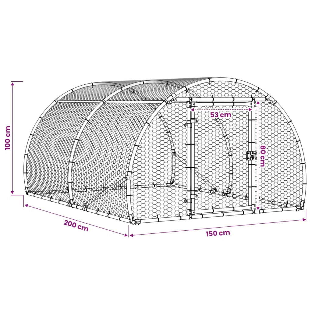 Pollaio Argento 200 x 150 x 100 cm Acciaio zincato 42042523