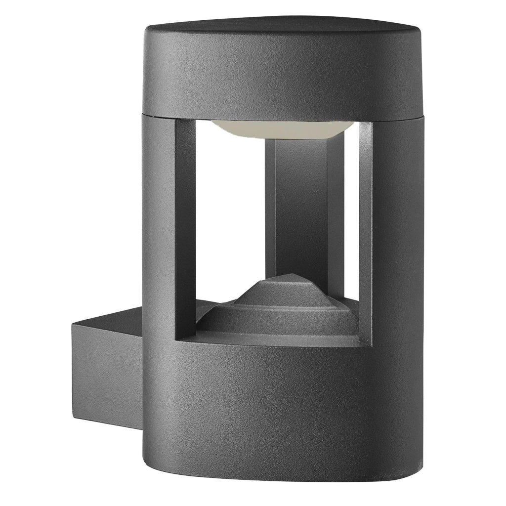 Lampada da parete per esterni Michigan - Metallo grigio scuro e policarbonato