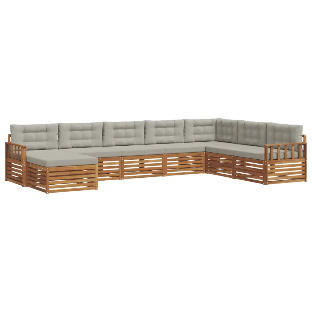 Set di divani da esterno 8 pcs Grigio Naturale e Chiaro 3373931