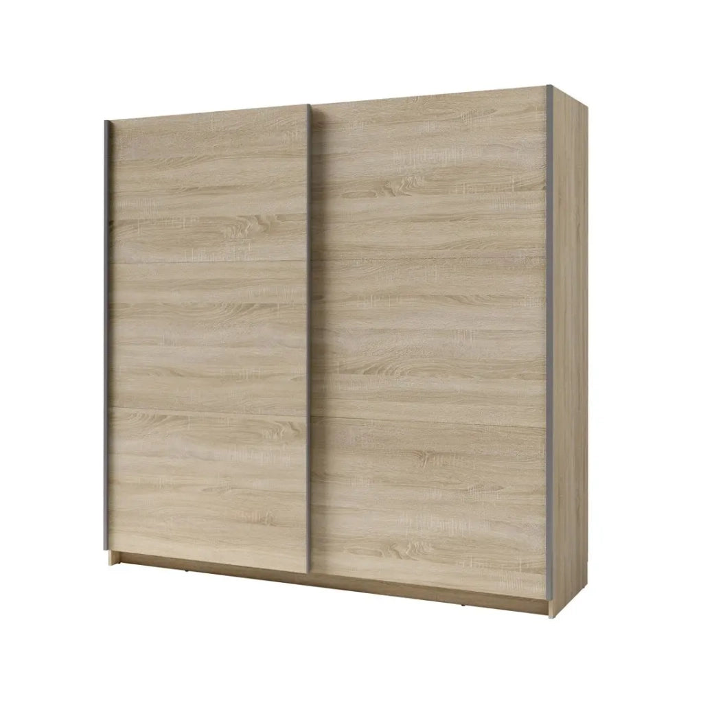 Armadio, guardaroba 200 cm 2 porte scorrevoli - quercia sonoma - Collezione ARSALA