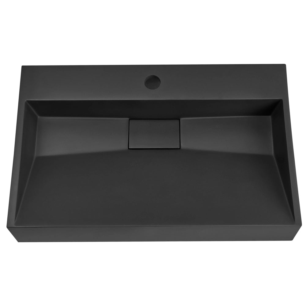 Lavabo bagno classico rettangolare in ceramica finitura lucida 60 x 38 cm nero Lavello da bagno rettangolare