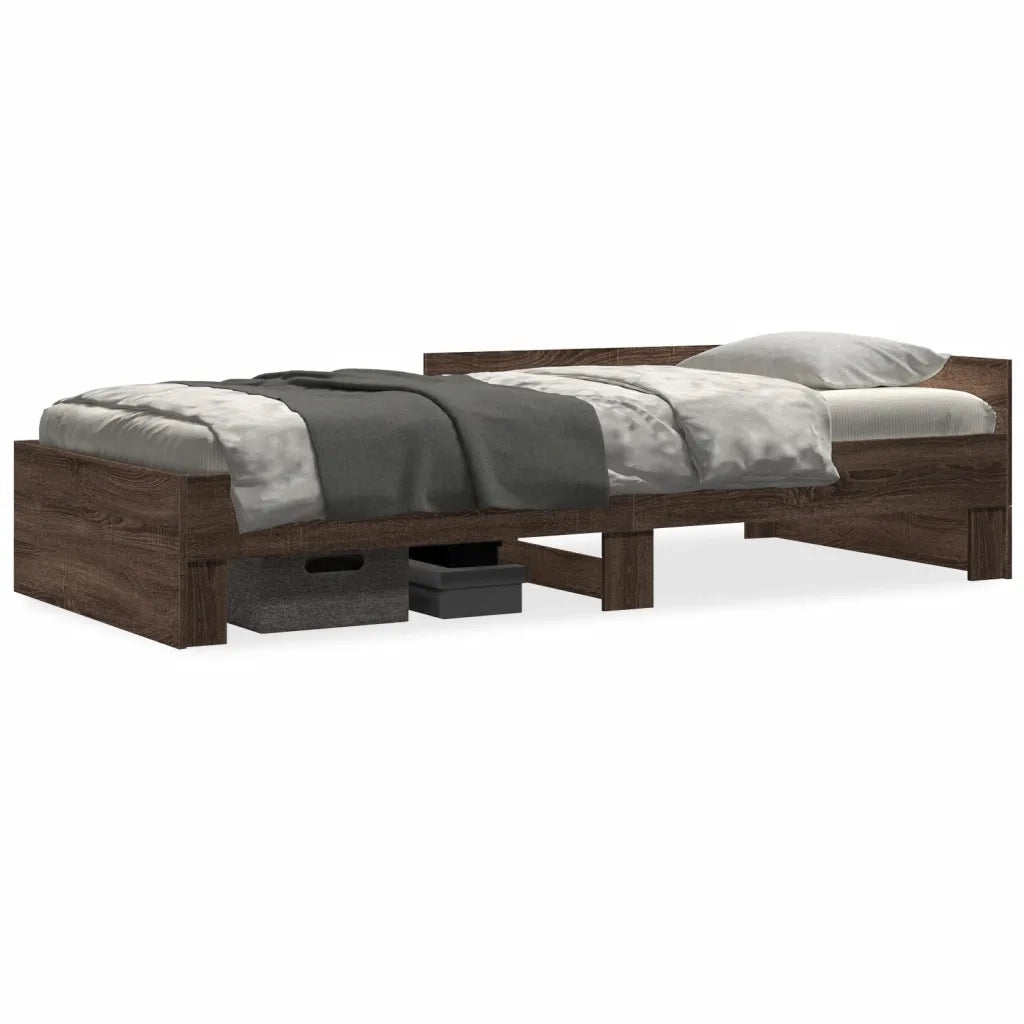vidaXL Giroletto senza Materasso Rovere Marrone 90x190cm in Truciolato