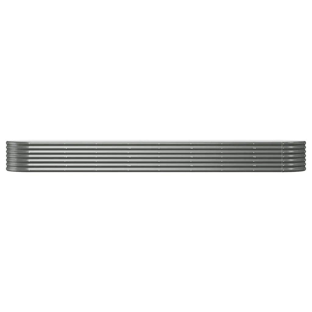 Fioriere | Cassetta per fiori | Letto Giardino Acciaio Zincato 368x80x36 cm Grigio