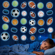 Stickermura per Sport con Illuminazione in Ambiente Buio per Basket, Baseball, Calcio e Rugby con Decals Illuminanti per Camera, Palestra e Decorazione