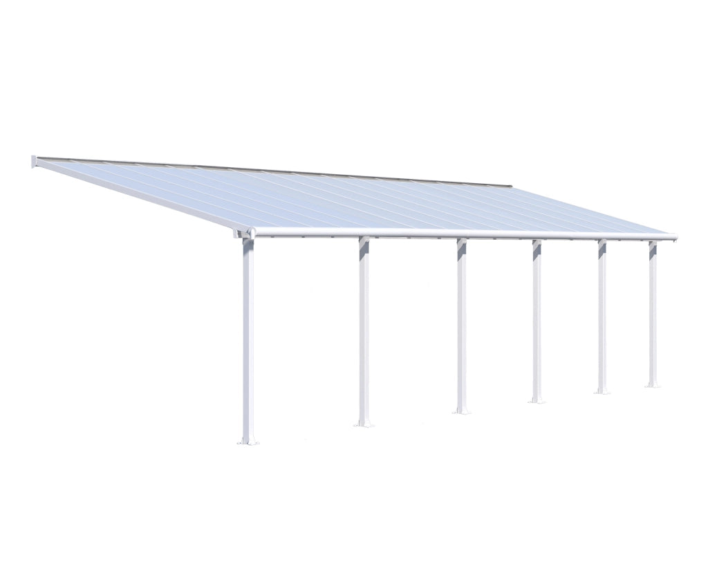 Pergola Addossata in Alluminio Olympia 3X9.8 m Bianco