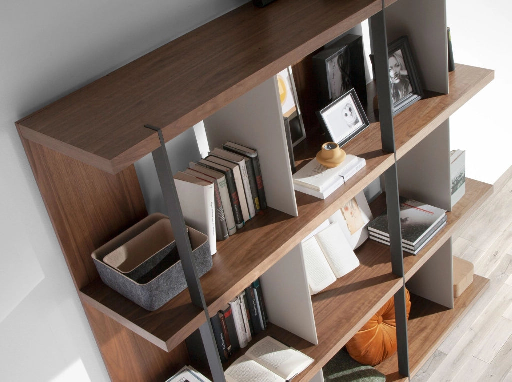 Ripiano in legno di noce e grigio