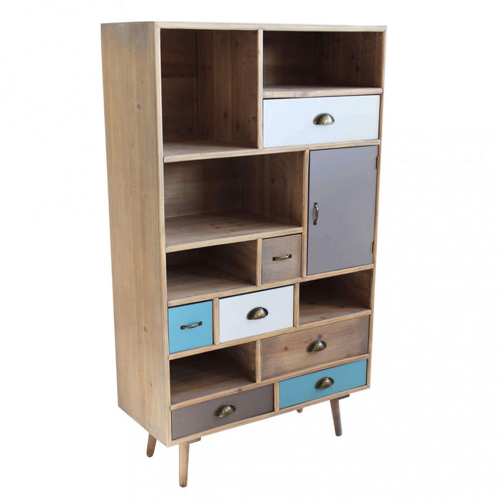 Mobiletto Perth 80x36,5x139 h cm in Legno Multicolor