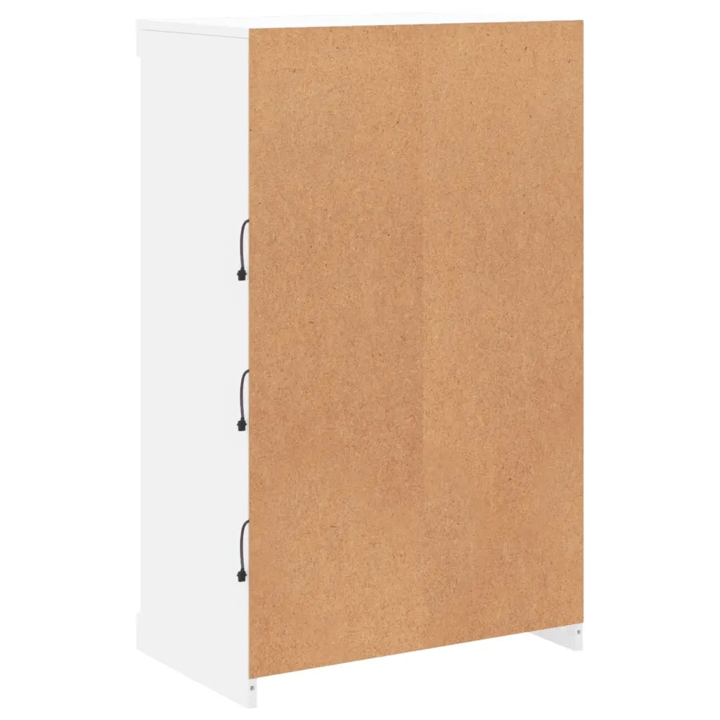 Credenza con Luci LED-Buffet-Armadio da cucina Bianca 60,5x37x100 cm