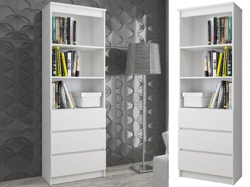 Libreria AKORD R60 Bianco 60 cm 3 cassetti 60x35x180 cm