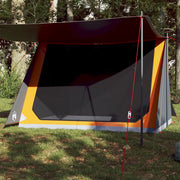 Tenda da Campeggio 2 Persone-Tenda per Escursionismo Grigio e Arancione Impermeabile 398437