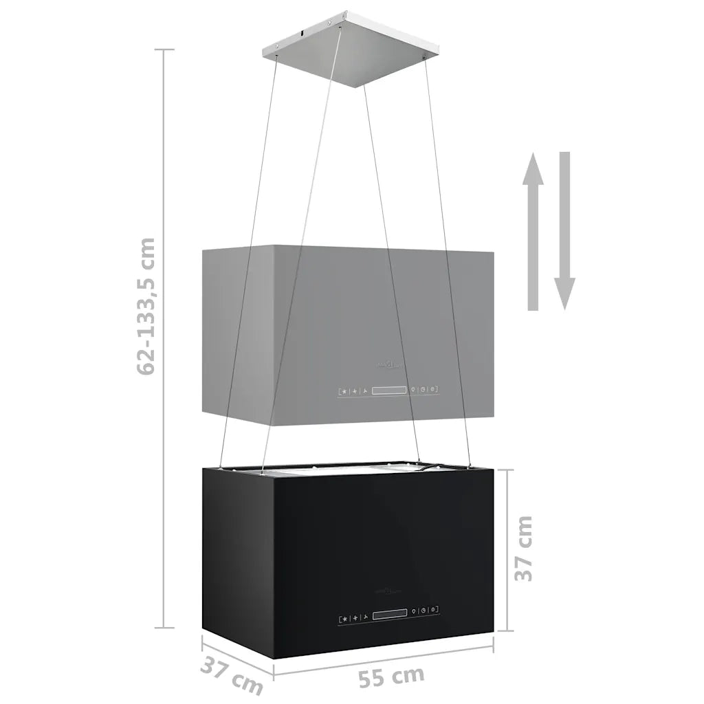 Cappa da Cucina ad Isola Sospesa LCD Sensore 55 cm in Acciaio 51022