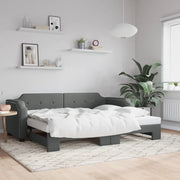 Divano Letto con Letto Estraibile-Sofa Letto-Daybed Grigio Scuro 100x200 Tessuto 407643