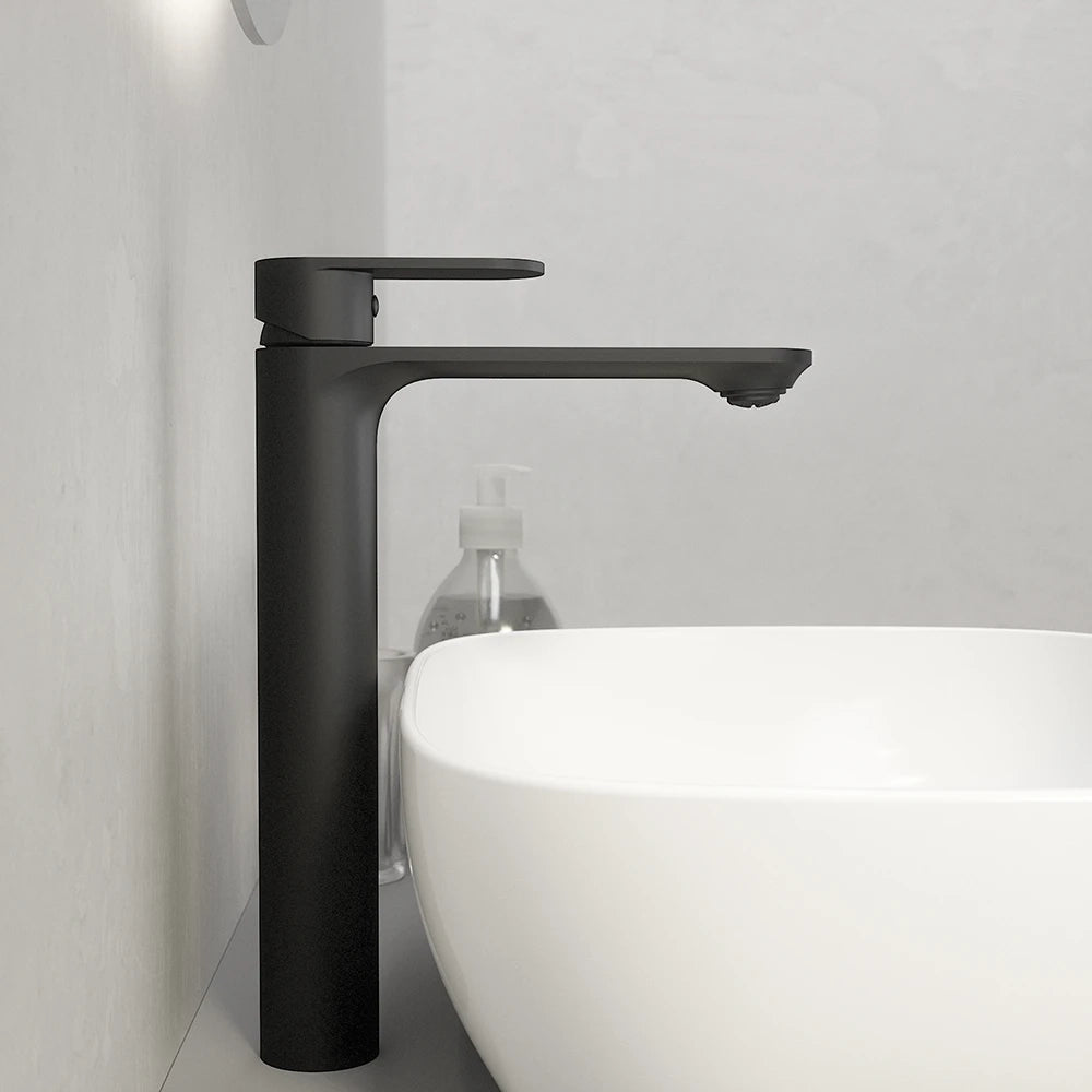 Set miscelatori: lavabo alto bidet senza scarico ed esterno doccia nero opaco | Kerry