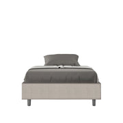 Letto Sommier imbottito 1 piazza e mezza 120x200 cm tessuto Labirinto Azelia - Bianco,Contenitore