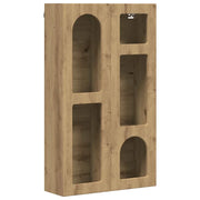 Mobiletto a parete moderno con ripiani 59 x 20 x 100 cm per riporre oggetti in modo pratico realizzato in legno di rovere ingegnerizzato finitura artigianale 02_0054799