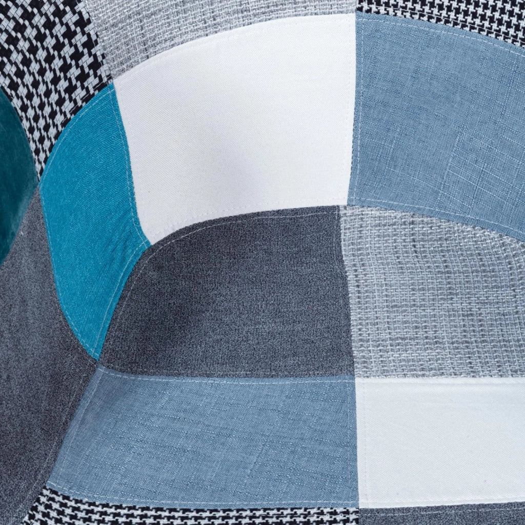 Set di 2 sedie da pranzo scandinave, poltrone da tavolo SARA patchwork blu