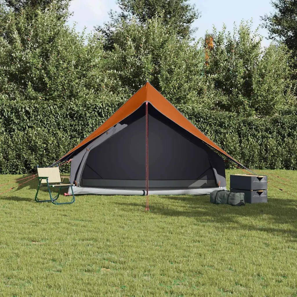 Tenda Familiare con tetto Grigio e arancione 256 x 256 x 185 cm 4100678