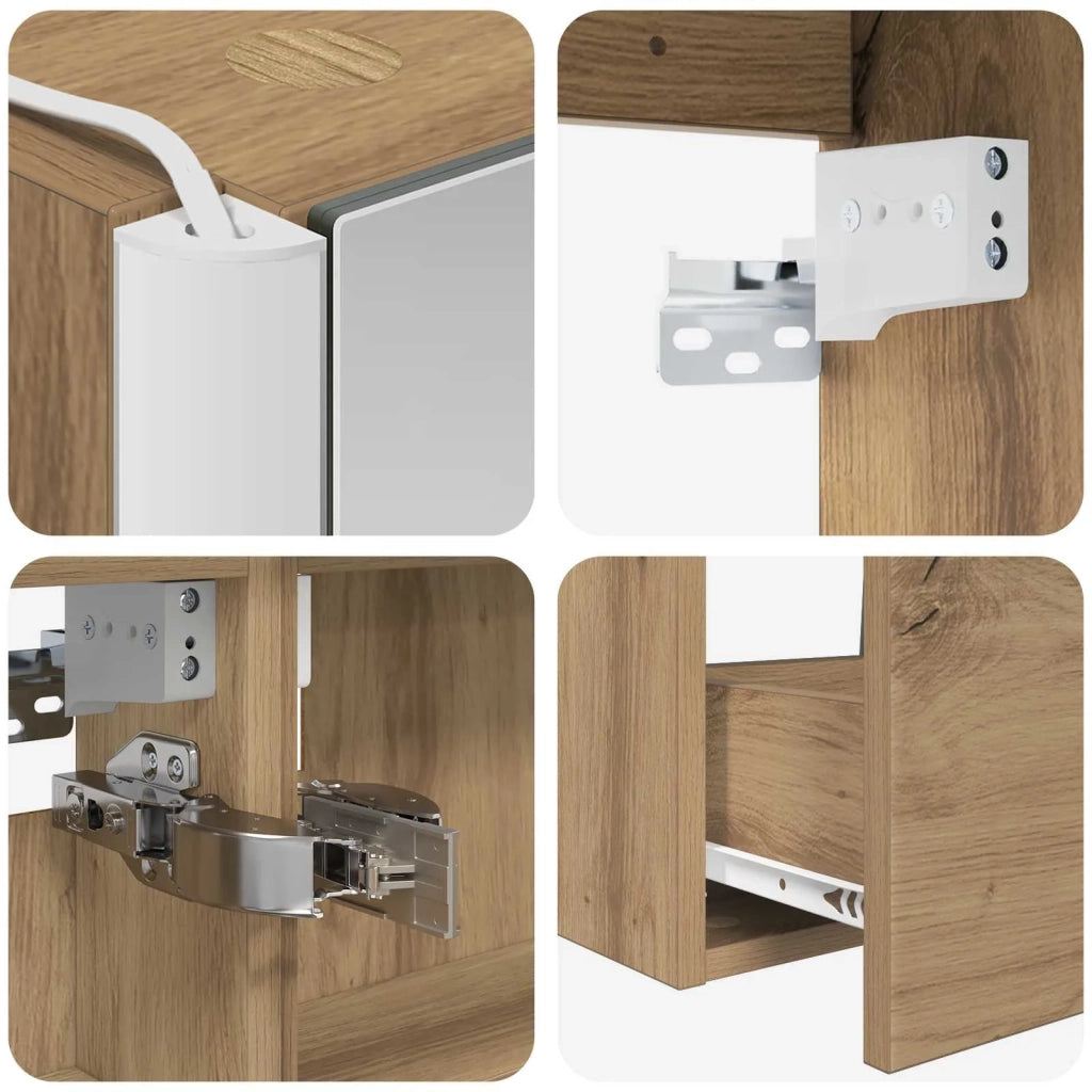 Set di mobili per il bagno 5 pcs Rovere Artigianale 3407014