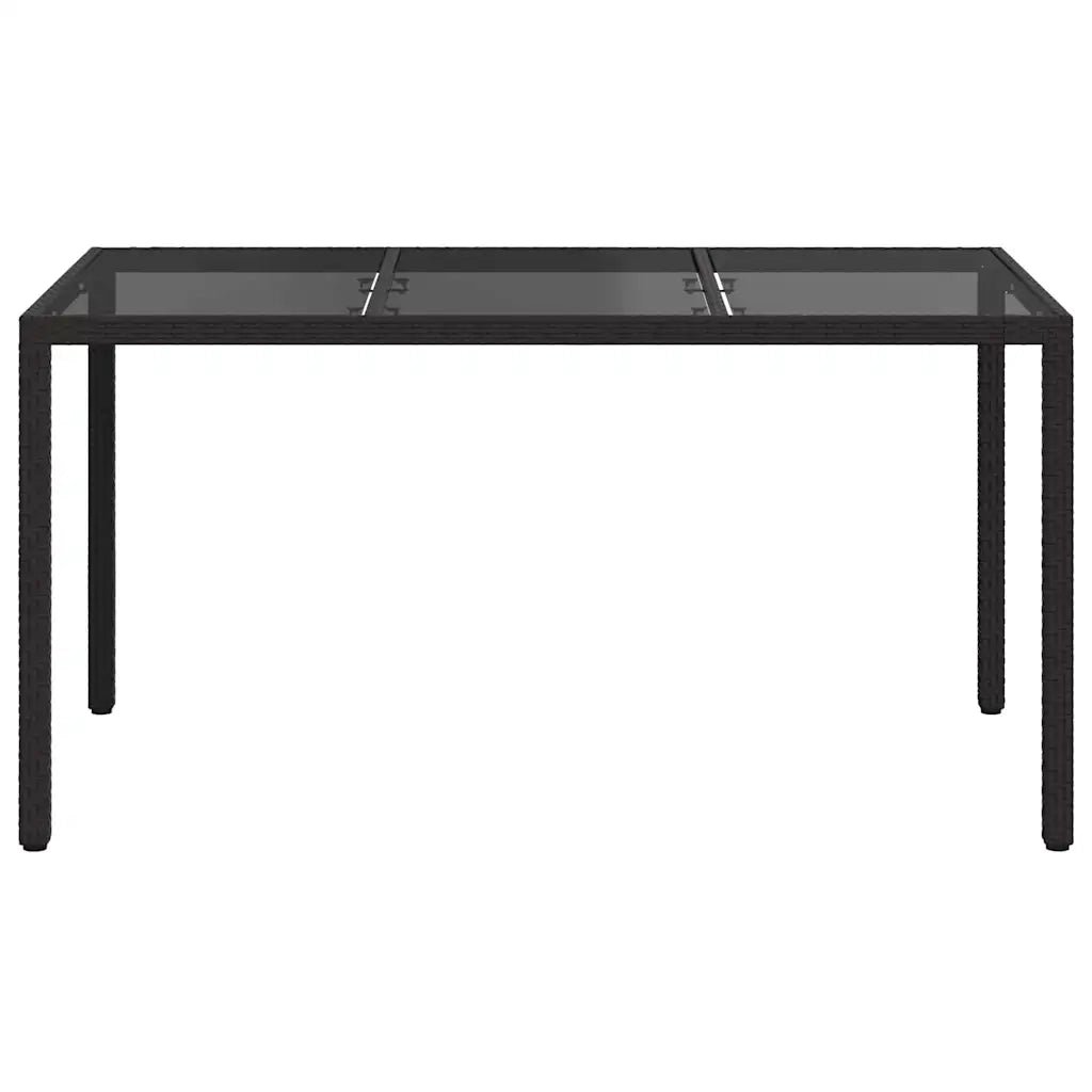 Tavolo da Giardino Nero 150 x 90 x 75 cm polyrattan 362540