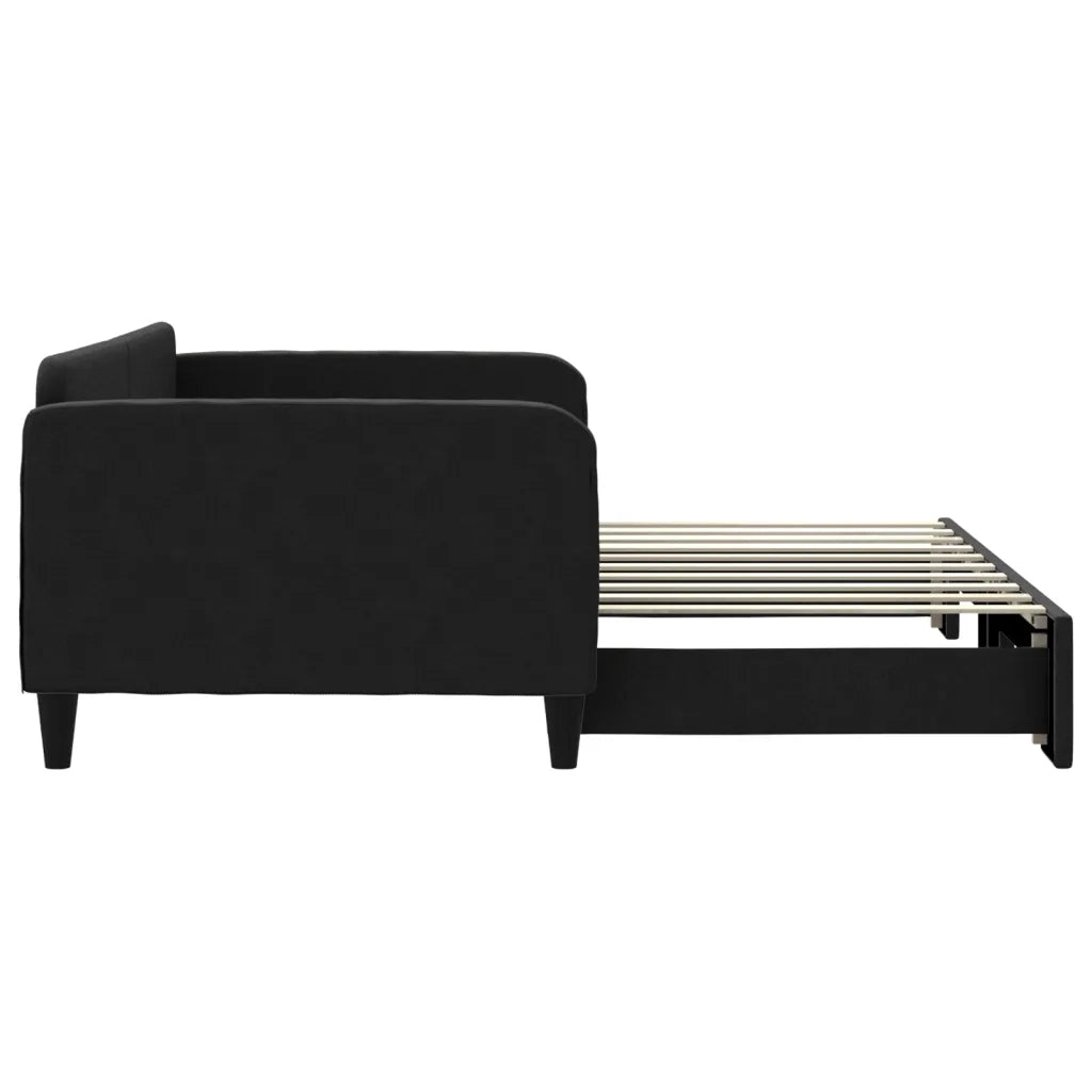 Divano Letto con Letto Estraibile Nero 90x190 cm in Tessuto 3196828