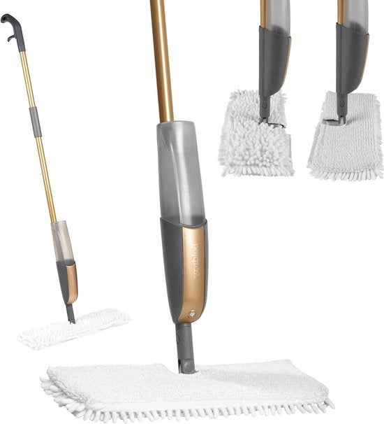 Edizione d'Eccellenza di Aspirapolvere a Doppia Azione a Spray - testa a sprogetto integrato - 2-in-1 Testa a Sfoglia Facile - adatto per pavimenti in vinile, legno e ceramica - Triggerspray Facile - design elegante in ottone