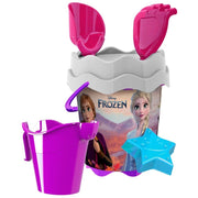 Trade Shop - Secchiello Mare Frozen Con Accessori Spiaggia Estate Per Bambini Elsa Anna 17cm 256382 -
