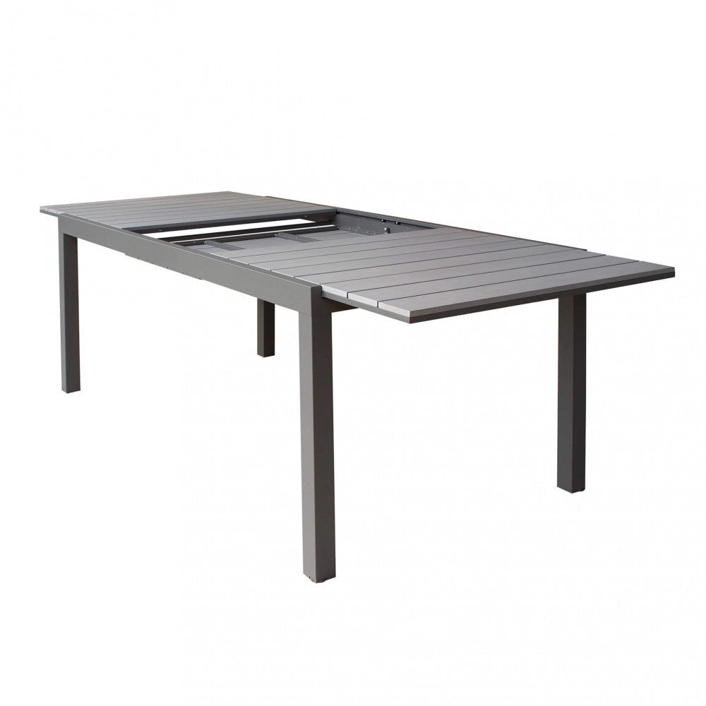 Tavolo Allungabile Pental 180/240x100x73 h cm in Alluminio Taupe