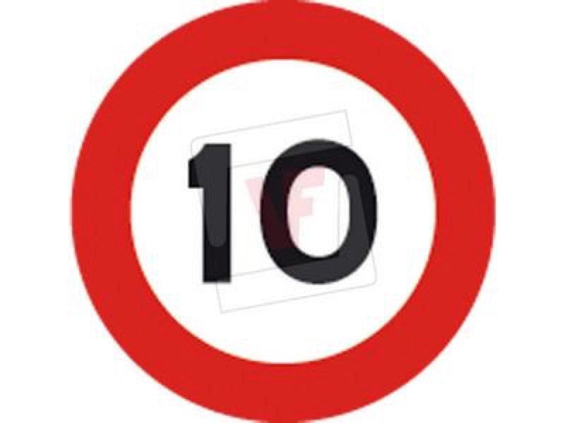 CARTELLI SEGNALETICI STRADALI DA CANTIERE LIMITE DI VELOCITA' 10 KM/H